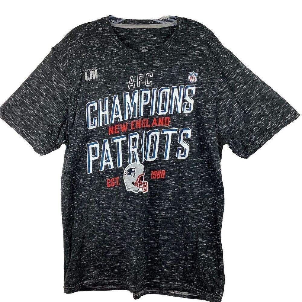 New England Patriots Super Bowl Champions T-Shirt Men's Size Large Dark Gray